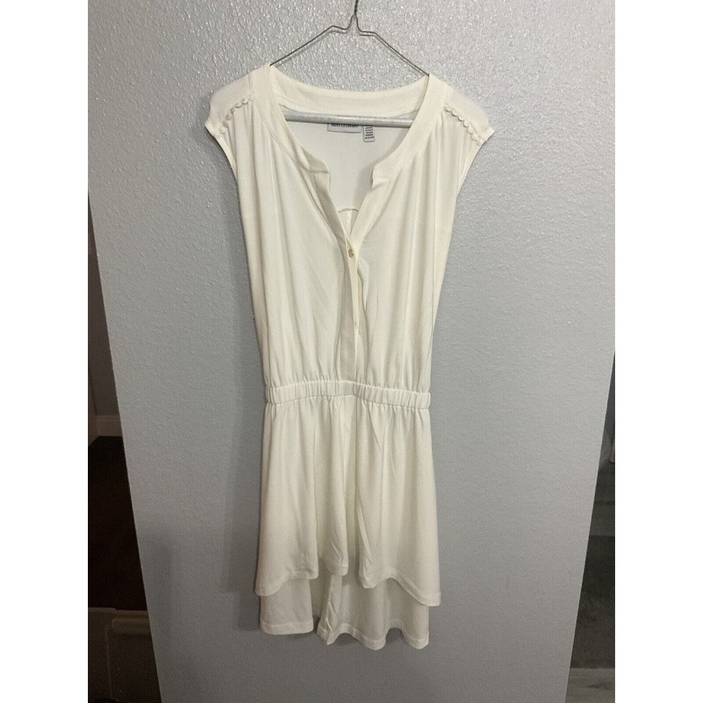 Nina Leonard Ivory Sleeveless Flowy Top Stretch Waist Size 3X New